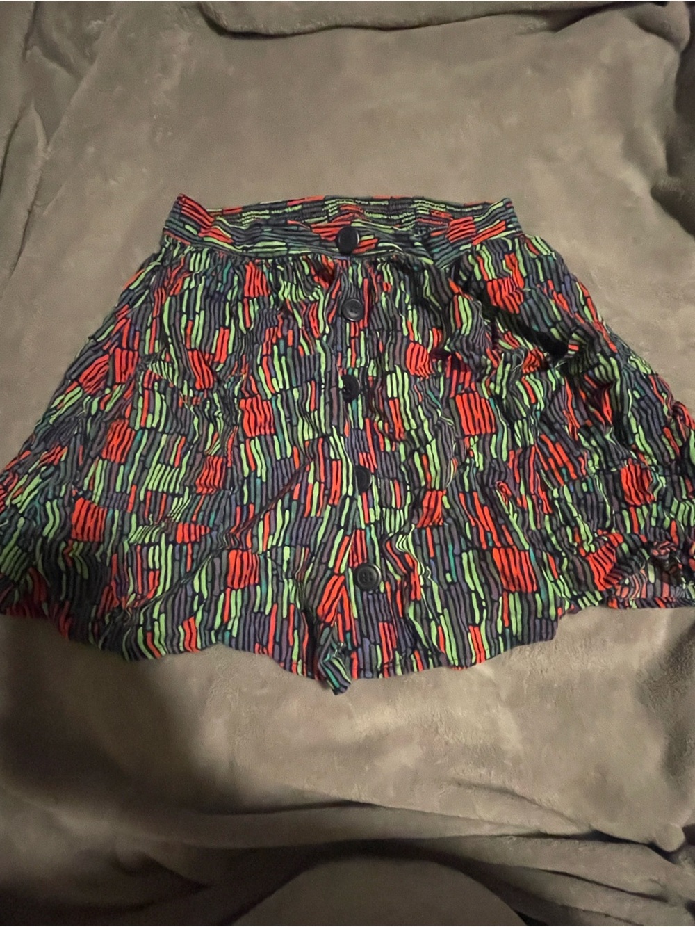 Womens Medium Frenchi High-Waist Neon Print skirt. Elastic waist